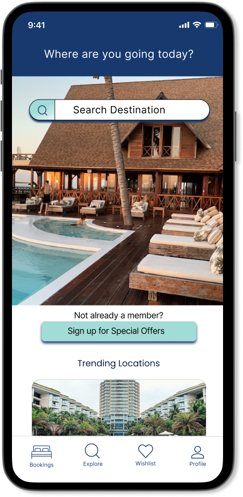 StayEasy home screen