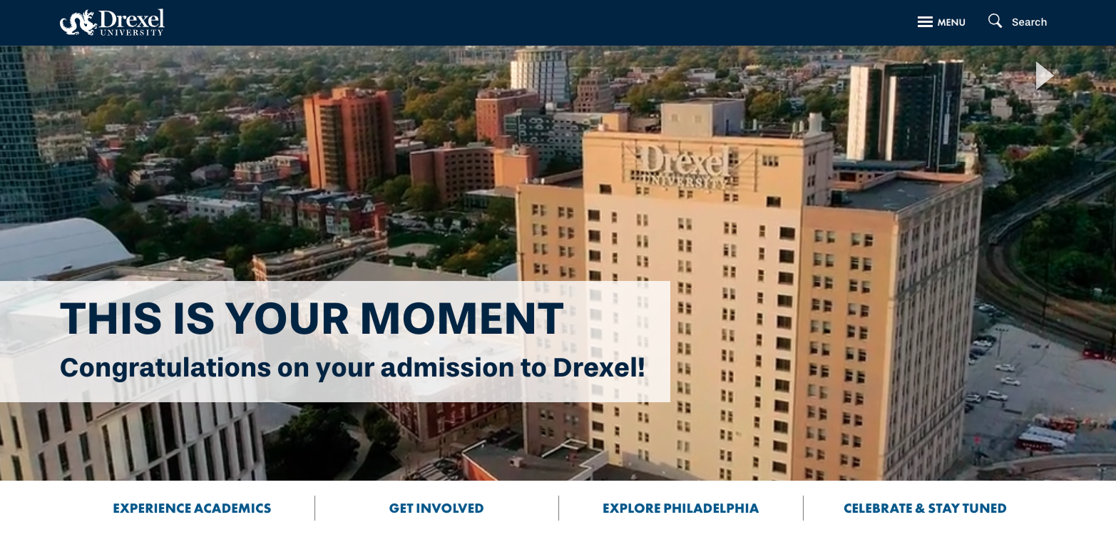 Original moment.drexel.edu site screenshot